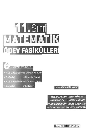 MATEMATİK ÖDEV FASİKÜLLERİ 6 FASİKÜL KİTAPÇIK YKS Fotokopi