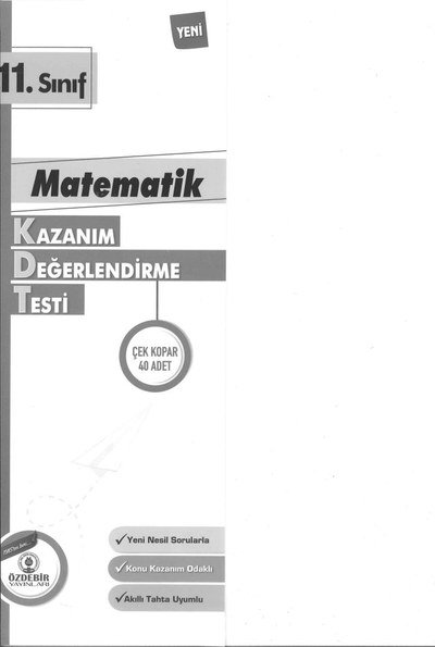 MATEMATİK KAZANIM DEĞERLENDİRME TESTİ YKS Fotokopi