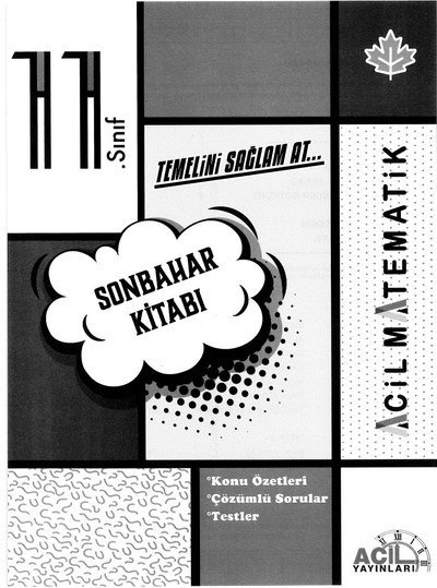 SONBAHAR KİTABI TEMELİNİ SAĞLAM AT ACİL MATEMATİK YKS Fotokopi