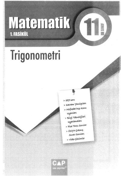 MATEMATİK 1. FASİKÜL TRİGONOMETRİ YKS Fotokopi