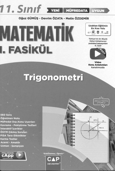 MATEMATİK 1. FASİKÜL TRİGONOMETRİ YKS Fotokopi