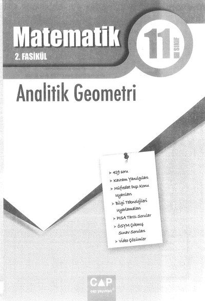 MATEMATİK 2. FASİKÜL ANALİTİK GEOMETRİ YKS Fotokopi