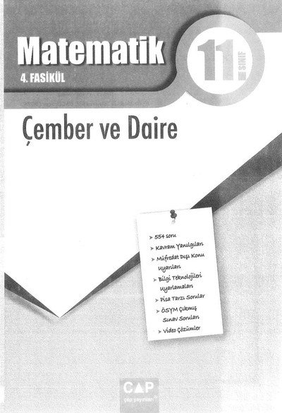 MATEMATİK 4. FASİKÜL ÇEMBER VE DAİRE YKS Fotokopi