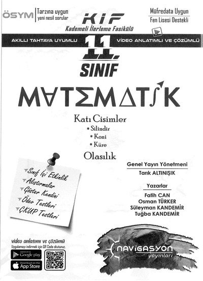 MATEMATİK KATI CİSİMLER OLASILIK YKS Fotokopi