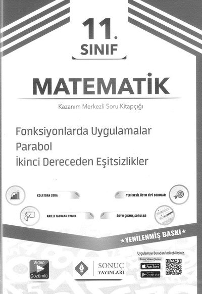 MATEMATİK SORU KİTAPÇIĞI FONKSİYONLARDA UYGULAMALAR PARABOL 2. DERECEDEN EŞİTSİZLİKLER YKS Fotokopi