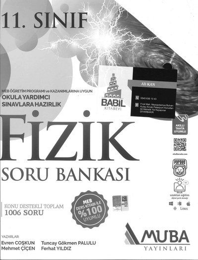 FİZİK SORU BANKASI KONU DESTEKLİ TOPLAM 1006 SORU YKS Fotokopi