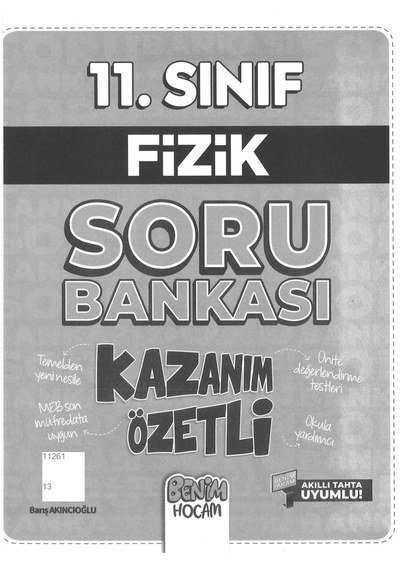 FİZİK SORU BANKASI KAZANIM ÖZETLİ BENİM HOCAM YKS Fotokopi