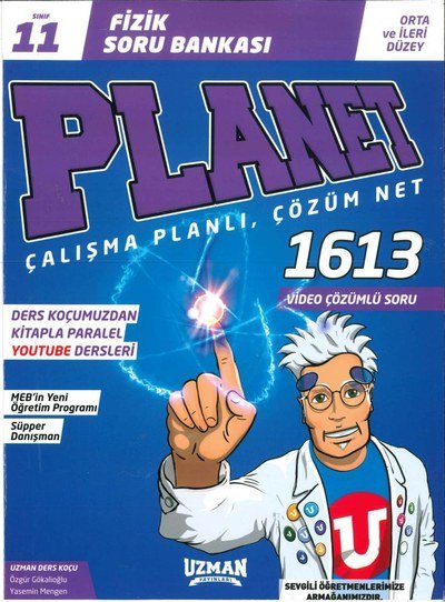 FİZİK SORU BANKASI PLANET ÇALIŞMA PLANLI ÇÖZÜM NET 1613 SORU YKS Fotokopi