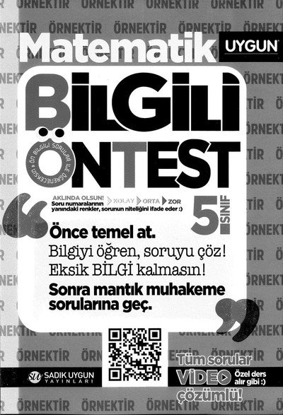 MATEMATİK BİLGİLİ ÖNTEST YKS Fotokopi
