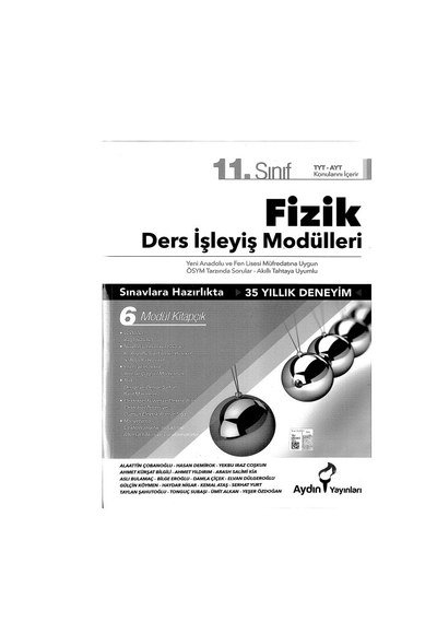 FİZİK DERS İŞLEYİŞ MODÜLLERİ YKS Fotokopi