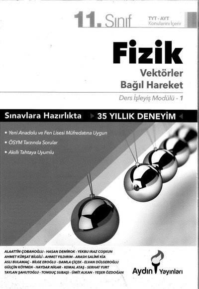 FİZİK VEKTÖRLER BAĞIL HAREKET YKS Fotokopi