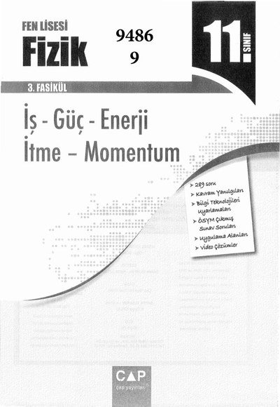 FİZİK 3. FASİKÜL İŞ GÜÇ ENERJİ İTME MOMENTUM YKS Fotokopi
