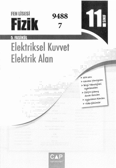 FİZİK 5. FASİKÜL ELEKTRİKSEL KUVVET ELEKTRİK ALAN YKS Fotokopi