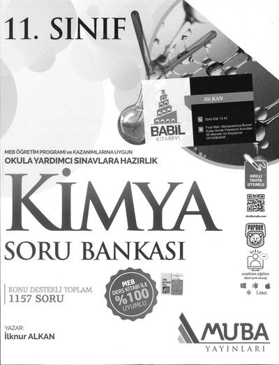 KİMYA SORU BANKASI 1157 SORU YKS Fotokopi