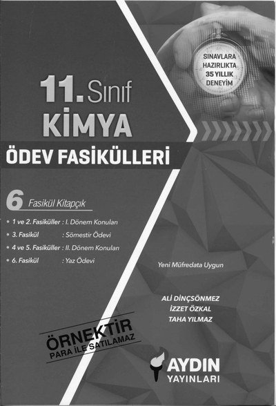 KİMYA ÖDEV FASİKÜLLERİ 6 FASİKÜL KİTAPÇIK YKS Fotokopi