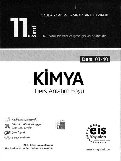 KİMYA DERS ANLATIM FÖYÜ YKS Fotokopi