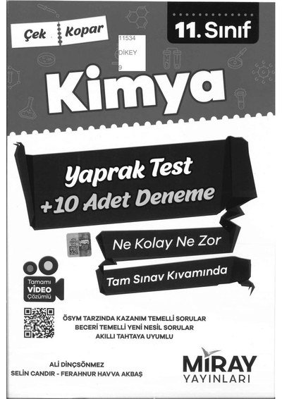 KİMYA YAPRAK TEST +10 ADET DENEME YKS Fotokopi