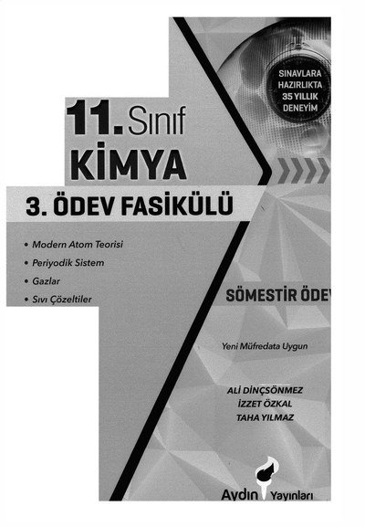 KİMYA 3. ÖDEV FASİKÜLÜ YKS Fotokopi