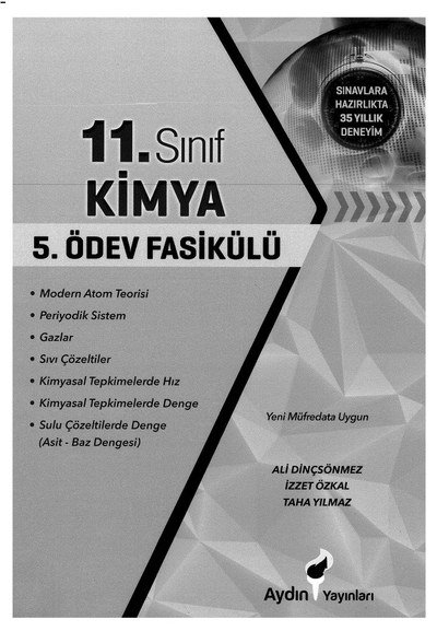KİMYA 5. ÖDEV FASİKÜLÜ YKS Fotokopi