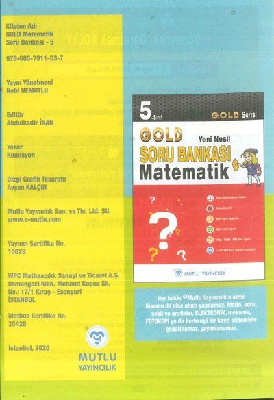 GOLD SORU BANKASI MATEMATİK YKS Fotokopi