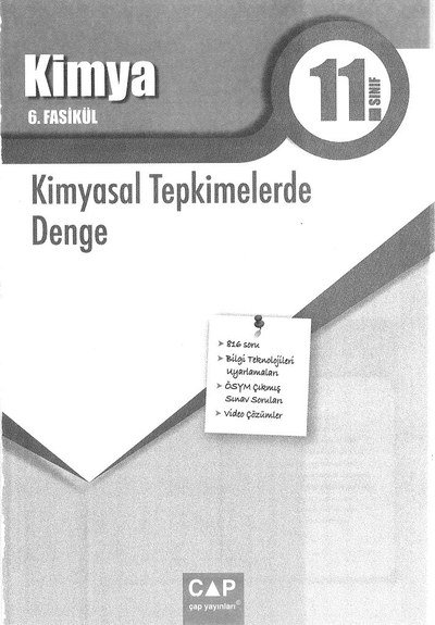 KİMYA 6. FASİKÜL KİMYASAL TEPKİMELERDE DENGE YKS Fotokopi