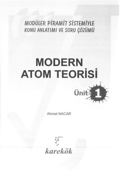MODERN ATOM TEORİSİ ÜNİT 1 YKS Fotokopi