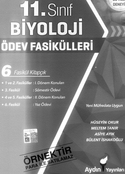 BİYOLOJİ ÖDEV FASİKÜLLERİ 6 FASİKÜL KİTAPÇIK YKS Fotokopi