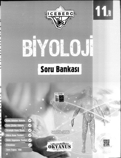 BİYOLOJİ SORU BANKASI ICEBERG YKS Fotokopi
