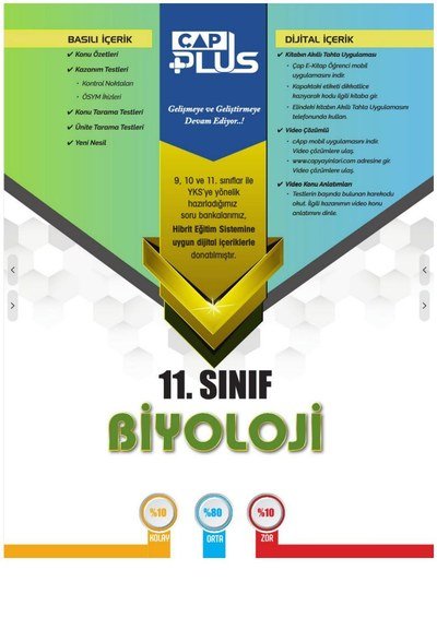 BİYOLOJİ SORU BANKASI YKS Fotokopi