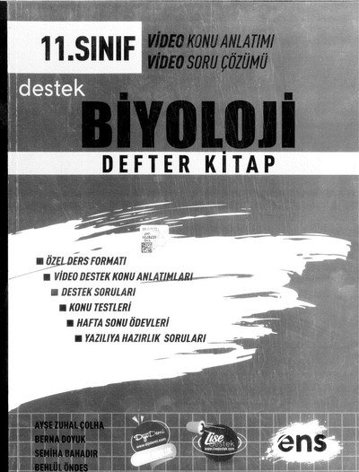 BİYOLOJİ DEFTER KİTAP YKS Fotokopi