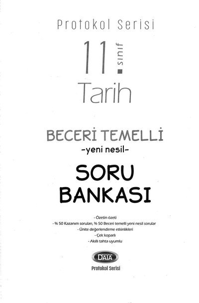 TARİH BECERİ TEMELLİ YENİ NESİL SORU BANKASI YKS Fotokopi