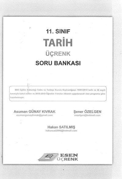 TARİH ÜÇRENK SORU BANKASI YKS Fotokopi