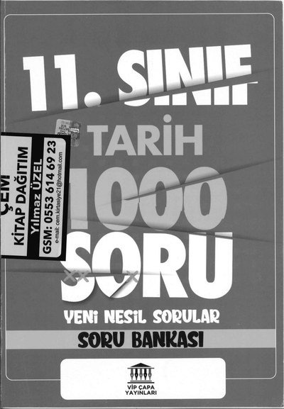 TARİH 1000 SORU YENİ NESİL SORULAR SORU BANKASI YKS Fotokopi