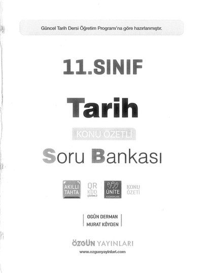 TARİH KONU ÖZETLİ SORU BANKASI YKS Fotokopi