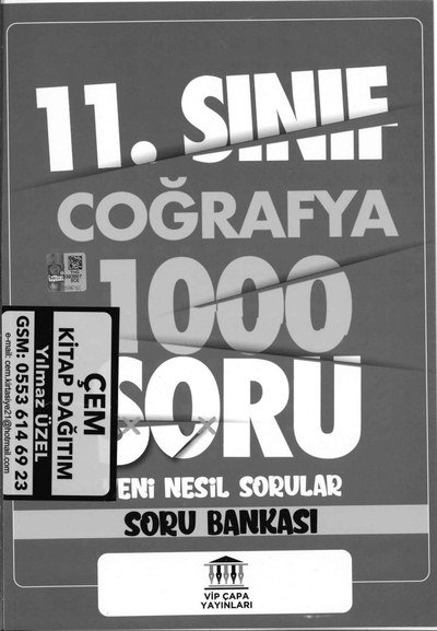 COĞRAFYA 1000 SORU YENİ NESİL SORULAR SORU BANKASI YKS Fotokopi