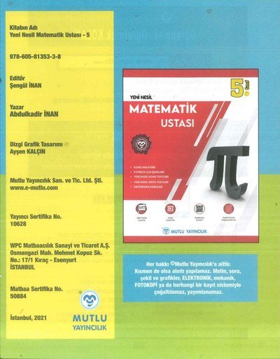 MATEMATİK USTASI YKS Fotokopi