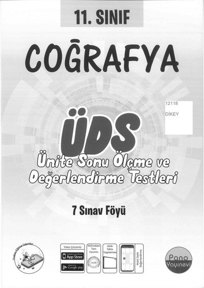 COĞRAFYA ÜNİTE SONU ÖLÇME VE DEĞERLENDİRME TESTLERİ YKS Fotokopi