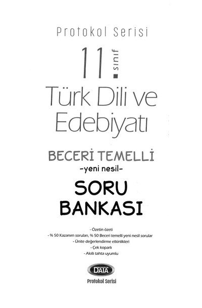 TÜRK DİLİ VE EDEBİYATI SORU BANKASI YKS Fotokopi