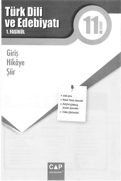 TÜRK DİLİ VE EDEBİYATI 1. FASİKÜL GİRİŞ HİKAYE ŞİİR YKS Fotokopi