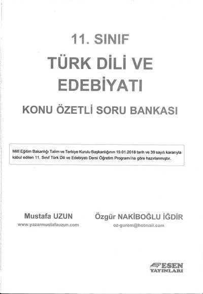 TÜRK DİLİ VE EDEBİYATI KONU ÖZETLİ SORU BANKASI YKS Fotokopi