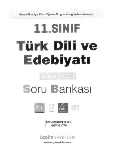 TÜRK DİLİ VE EDEBİYATI KONU ÖZETLİ SORU BANKASI YKS Fotokopi
