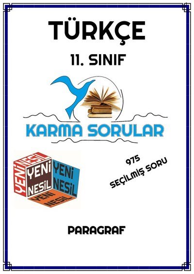 TÜRKÇE 975 SEÇİLMİŞ SORU PARAGRAF YKS Fotokopi