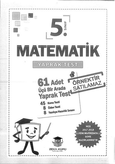 MATEMATİK YAPRAK TEST YKS Fotokopi