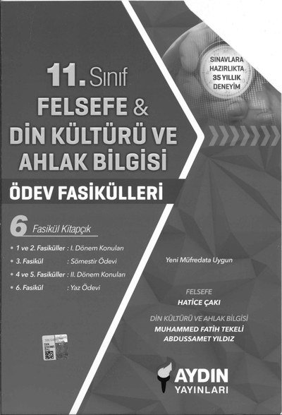 FELSEFE & DİN KÜLTÜRÜ VE AHLAK BİLGİSİ ÖDEV FASİKÜLLERİ 6 FASİKÜL KİTAPÇIK YKS Fotokopi