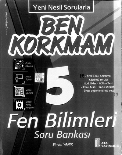 BEN KORKMAM FEN BİLİMLERİ SORU BANKASI YKS Fotokopi