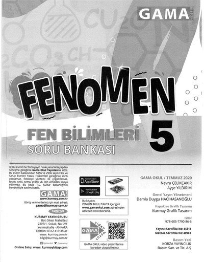 FENOMEN FEN BİLİMLERİ SORU BANKASI YKS Fotokopi