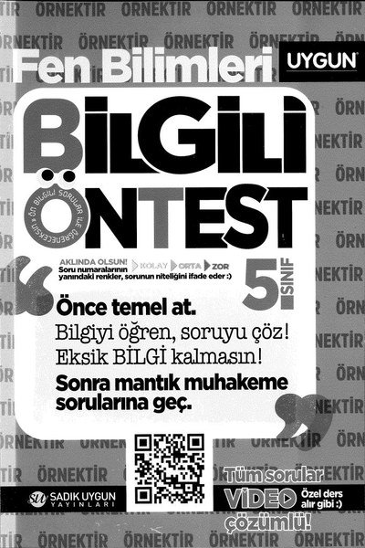 FEN BİLİMLERİ BİLGİLİ ÖNTEST YKS Fotokopi