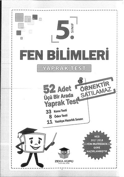 FEN BİLİMLERİ TEST YKS Fotokopi