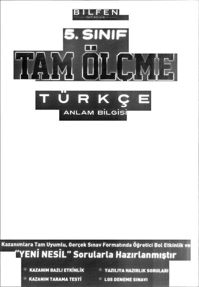 TAM ÖLÇME TÜRKÇE ANLAM BİLGİSİ YKS Fotokopi