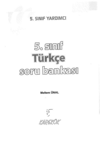 TÜRKÇE SORU BANKASI YKS Fotokopi